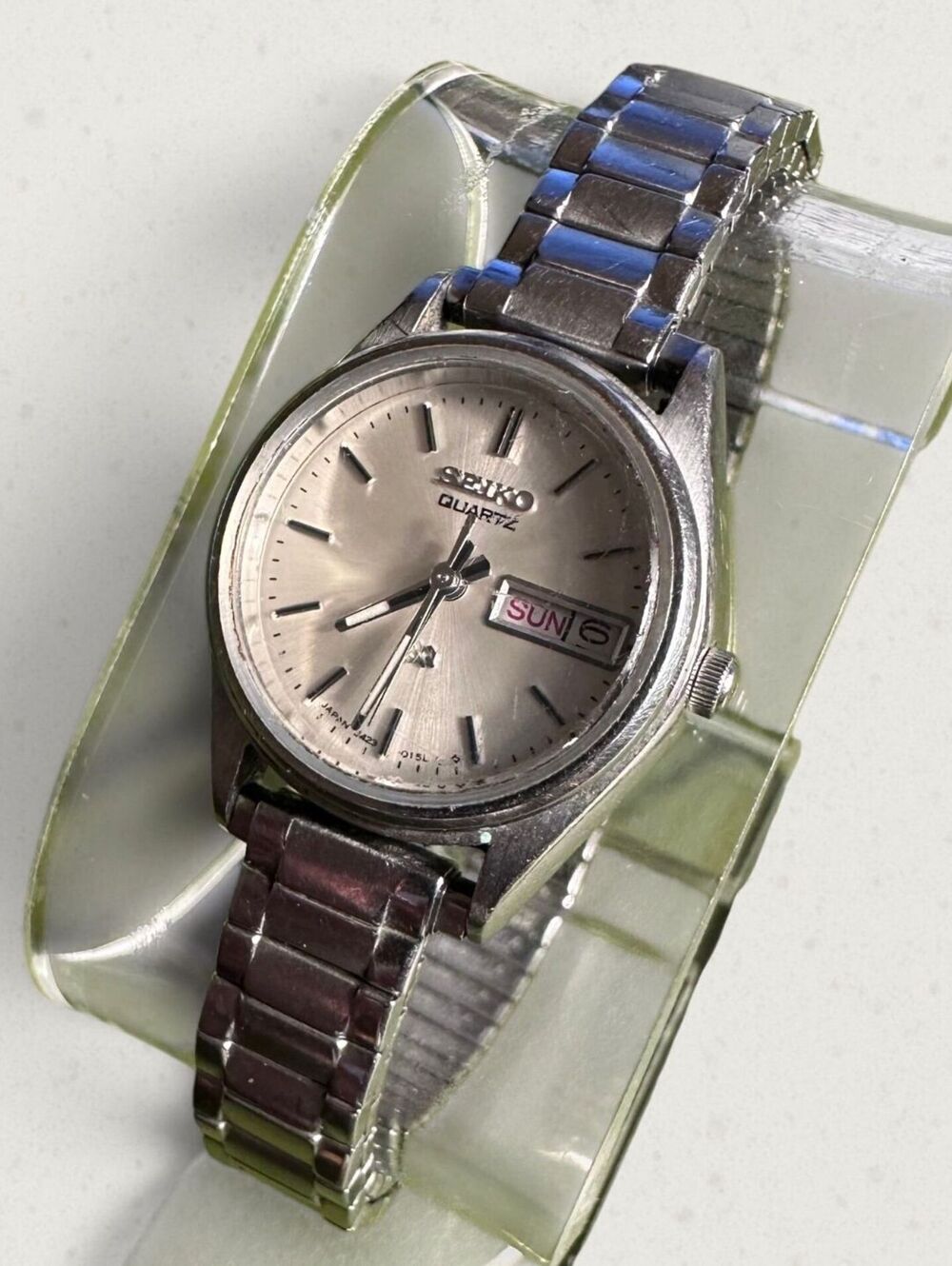 Vintage Seiko SQ Quartz Day Date Ladies Watch 3423-0099 New Battery
